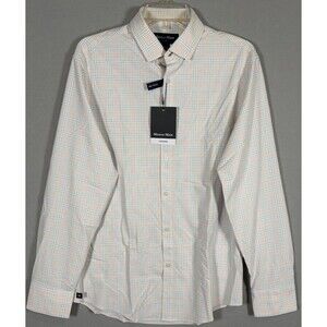 NWT Mizzen Main Leeward Shirt Mens M Trim Fit Check Plaid Performance No Tuck